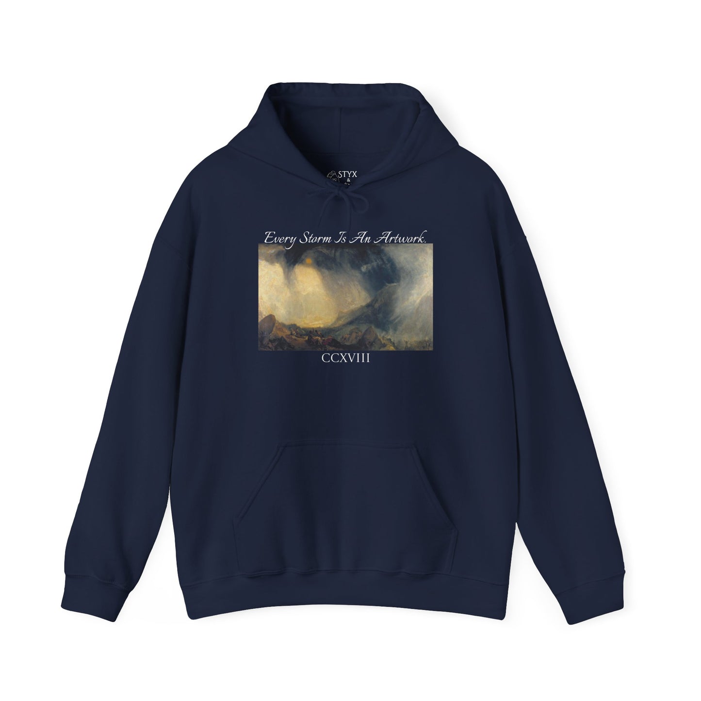 Felpa con cappuccio unisex Styx &amp; Venus™ Every Storm Is An Artwork