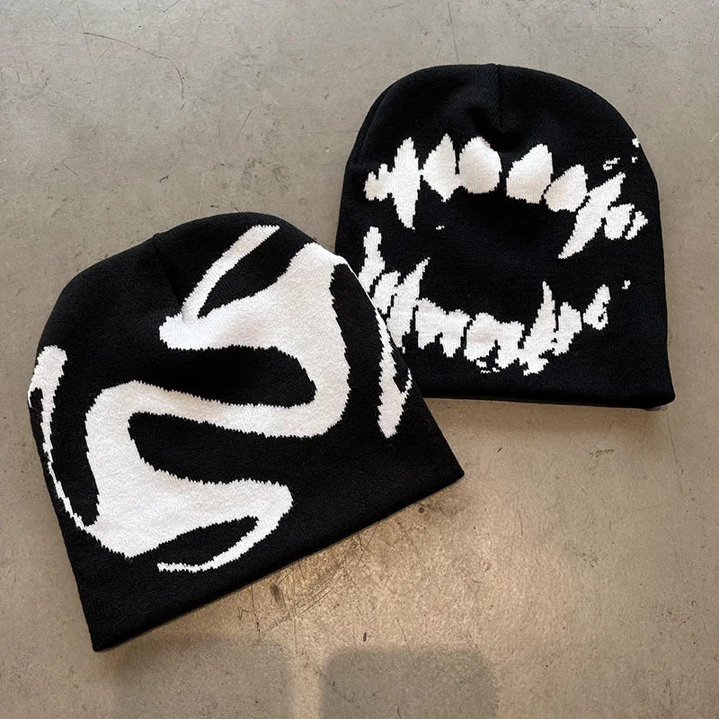 Y2K Streetwear Bite & Swirl Beanie