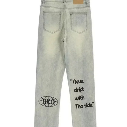 Mens Grafiti Denim Jeans