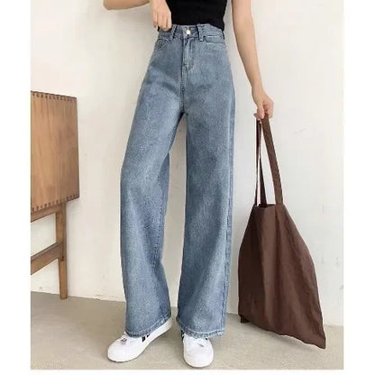 Womens Wide-Leg Street-style Jeans