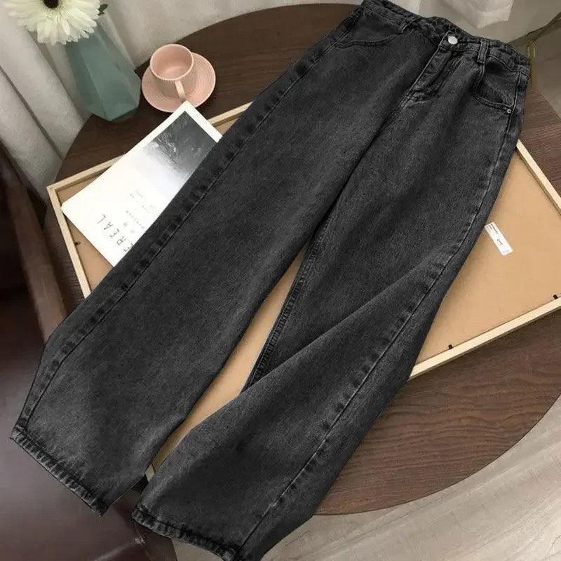 Womens Wide-Leg Street-style Jeans