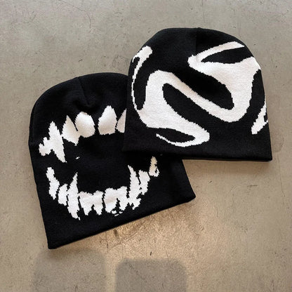 Y2K Streetwear Bite & Swirl Beanie