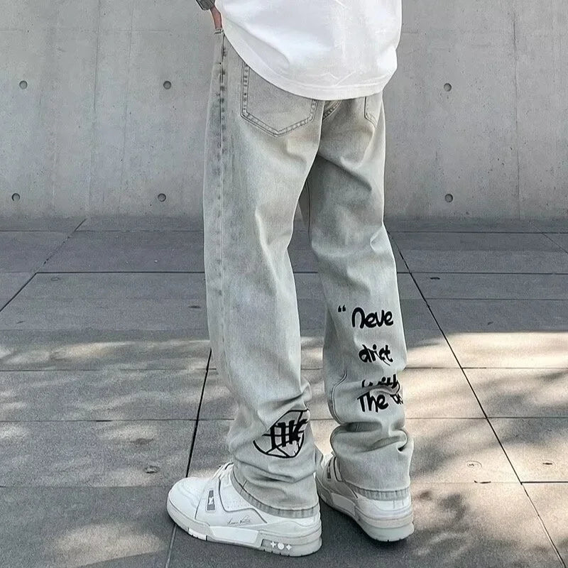 Mens Grafiti Denim Jeans