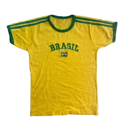 T-shirt gialla da donna Brasil