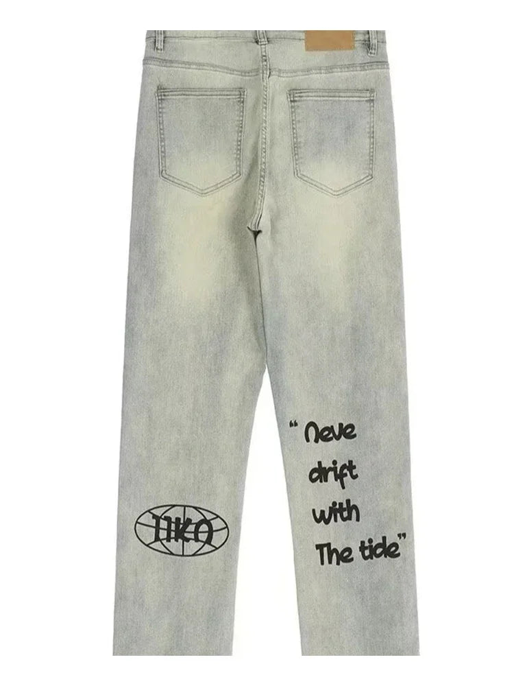 Mens Grafiti Denim Jeans